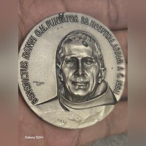 Pièce ancienne MABA ITALY benedictus Menni OH Fundator SS Hospitalarium AC IESU
